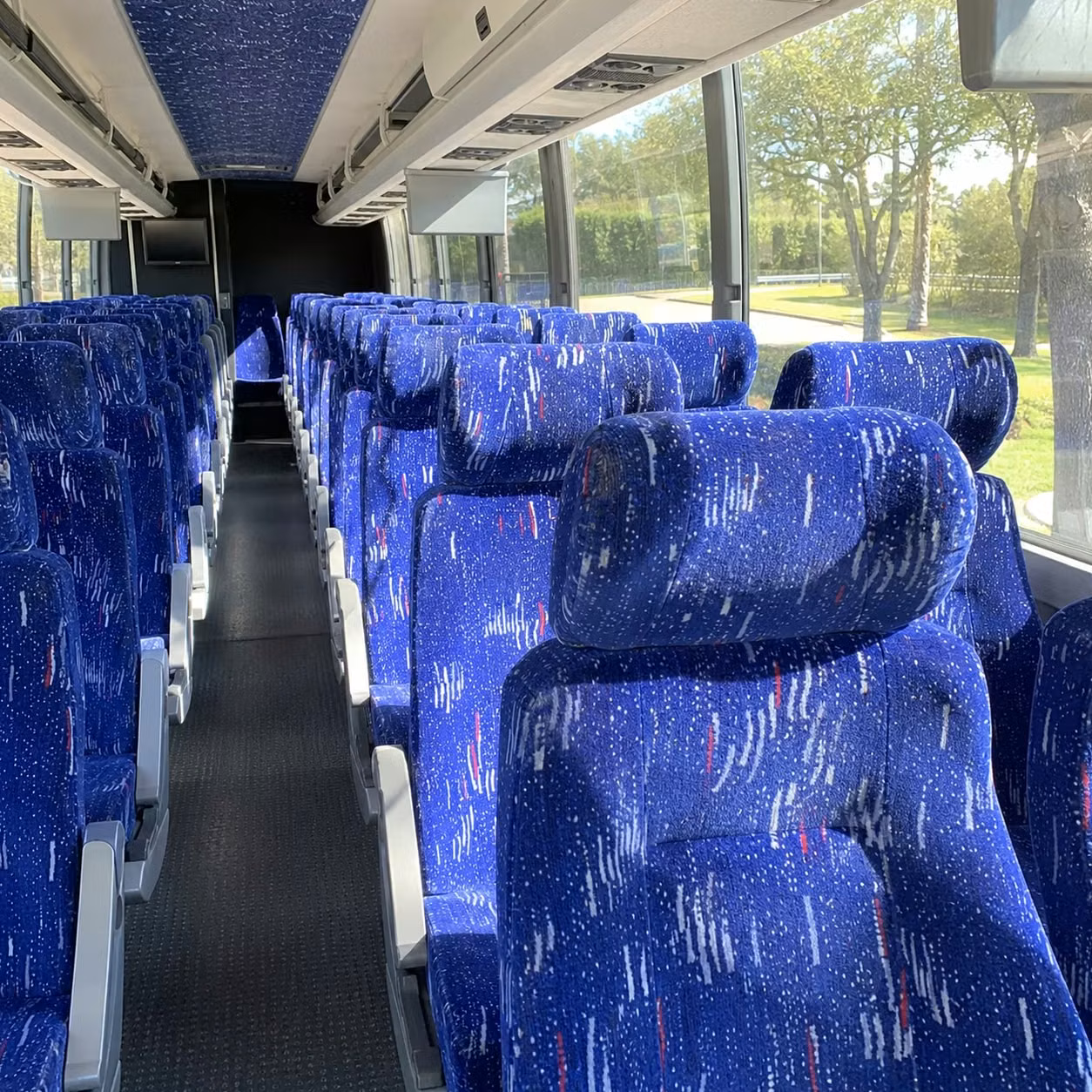 56 passenger charter bus inside